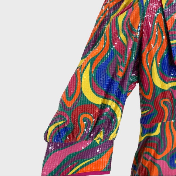 Alden Adair Multicolor Swirl Wonderland Sequin Piper Dress NWT Size XS - Picture 5 of 11